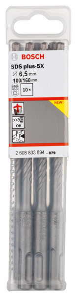 Udarni sveder PRO SDS plus-5X, 6,5 x 100 x 160 mm, 10 kosov