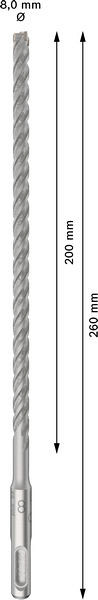 Udarni sveder PRO SDS plus-5X, 8 x 200 x 260 mm, 10 kosov