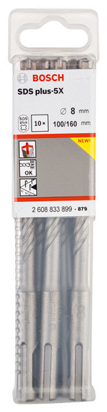 Udarni sveder PRO SDS plus-5X, 8 x 100 x 160 mm, 10 kosov