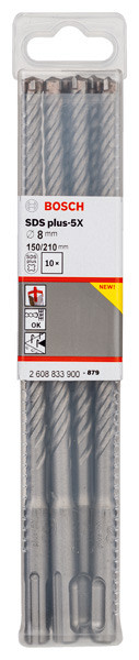 Udarni sveder PRO SDS plus-5X, 8 x 150 x 210 mm, 10 kosov