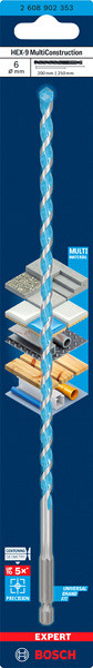 Večnamenski sveder EXPERT HEX-9 Multi Construction, 6 x 200 x 250
