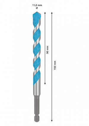 Večnamenski sveder EXPERT HEX-9 Multi Construction, 11 x 90 x 150