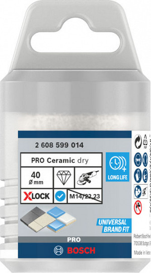 Vrtalna krona PRO Ceramic dry, 40 x 35 mm, X-Lock