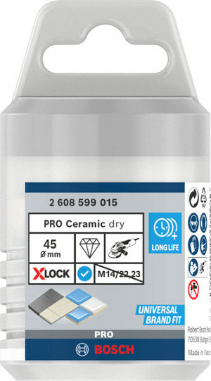 Vrtalna krona PRO Ceramic dry, 45 x 35 mm, X-Lock