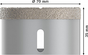 Vrtalna krona PRO Ceramic dry, 70 x 35 mm, X-Lock