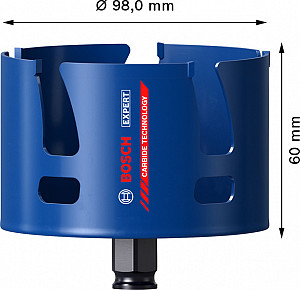 Žaga za izrezovanje lukenj EXPERT Construction Material, 98 x 60 mm