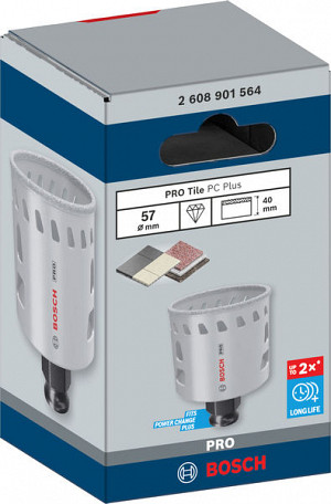 Žaga za izrezovanje lukenj PRO Tile PC Plus, 57 mm, žaga za izrezovanje lukenj