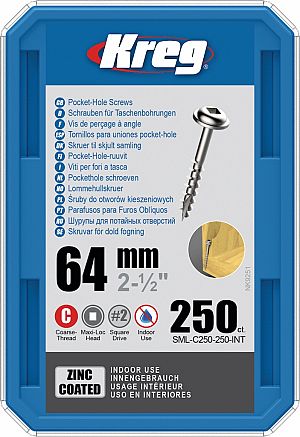 Slika izdelka: KREG® Galvanizirani vijaki - 64 mm / 2.5" (250 kos)