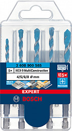 5-delni komplet svedrov EXPERT HEX-9 MultiConstruction, 4/5/6/6/8 mm