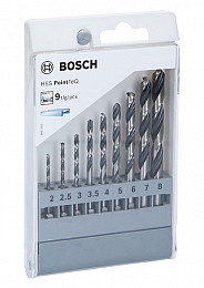 9-delni komplet šestrobih svedrov HSS PointTeQ, 2–8 mm