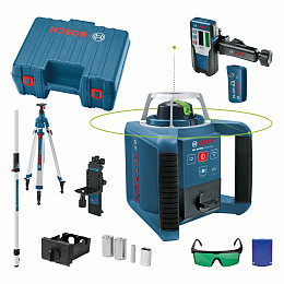 Rotacijski laser BOSCH GRL 300 HVG + Gradbeno stojalo BT 300 HD + Laserski sprejemnik LR 1G + Merilna letev GR 240
