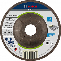 Brusna plošča PRO Stainless Steel, 115 x 6 x 22,23 mm