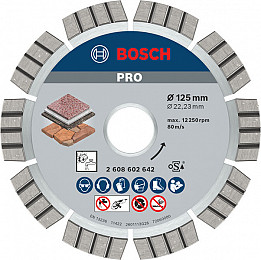 Diamantna plošča PRO Stone, 125 x 22,23 x 2,2 mm