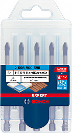 EXPERT HEX-9 HardCeramic komplet svedrov za strešnike, 5 mm, 5 kosov