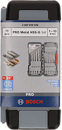 Komplet spiralnih svedrov PRO Metal HSS-G, 18 kosov