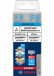 Komplet svedrov EXPERT HEX-9 Multi Construction, 5,5/6/7/8 mm, 4 kosi