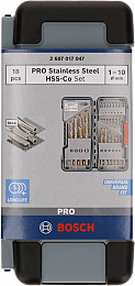 Komplet svedrov PRO Stainless Steel HSS-Co, 18 kosov