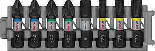 Komplet vijačnih nastavkov PRO Impact, PH2 (x 2); PZ2 (x 2); H5; T20; T25; T30, 25 mm, 8-delni