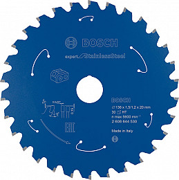 List za krožno žago Expert for Stainless Steel za akumulatorske žage 136x1,5/1,2x20 T30