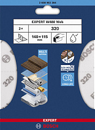List za ročno brušenje EXPERT W480 Web 1/4, 115 x 140 mm, G320