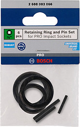 Retaining Ring and Pin Set for PRO Impact Socket, 1/2 palca, 6-delni