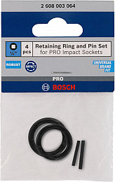Retaining Ring and Pin Set for PRO Impact Socket, 1/4 palca, 4-delni