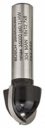 Rezkar za okrogle žlebove, 8 mm, R1 8 mm, D 16 mm, L 12,4 mm, G 45 mm