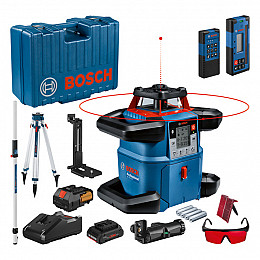 Rotacijski laser BOSCH GRL 600 CHV + Laserski sprejemnik LR 60 + Merilna palica GR 240 + Gradbeno stojalo BT 170 HD + 1 x akumulatorska baterija ProCORE18V