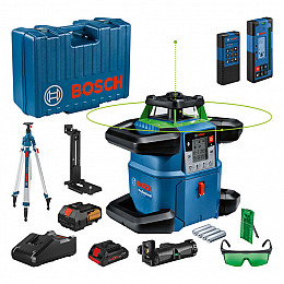 Rotacijski laser BOSCH GRL 650 CHVG + Laserski sprejemnik LR 65 G + Gradbeno stojalo BT 300 HD + Akumulatorska baterija ProCORE18V 