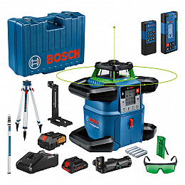 Rotacijski laser  BOSCH GRL 650 CHVG + Laserski sprejemnik LR 65 G + Merilna palica GR 500 + Gradbeno stojalo BT 170 HD +  Akumulatorska baterija ProCORE18V